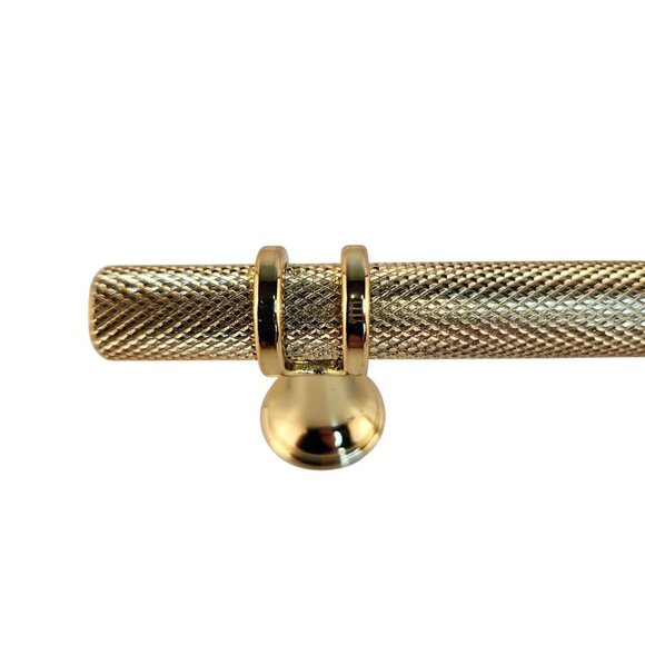 Gold Textured Knurled Drawer Pull Handle 5-Inch Hole To Hole With Mounting Screw - Picture 2 of 8